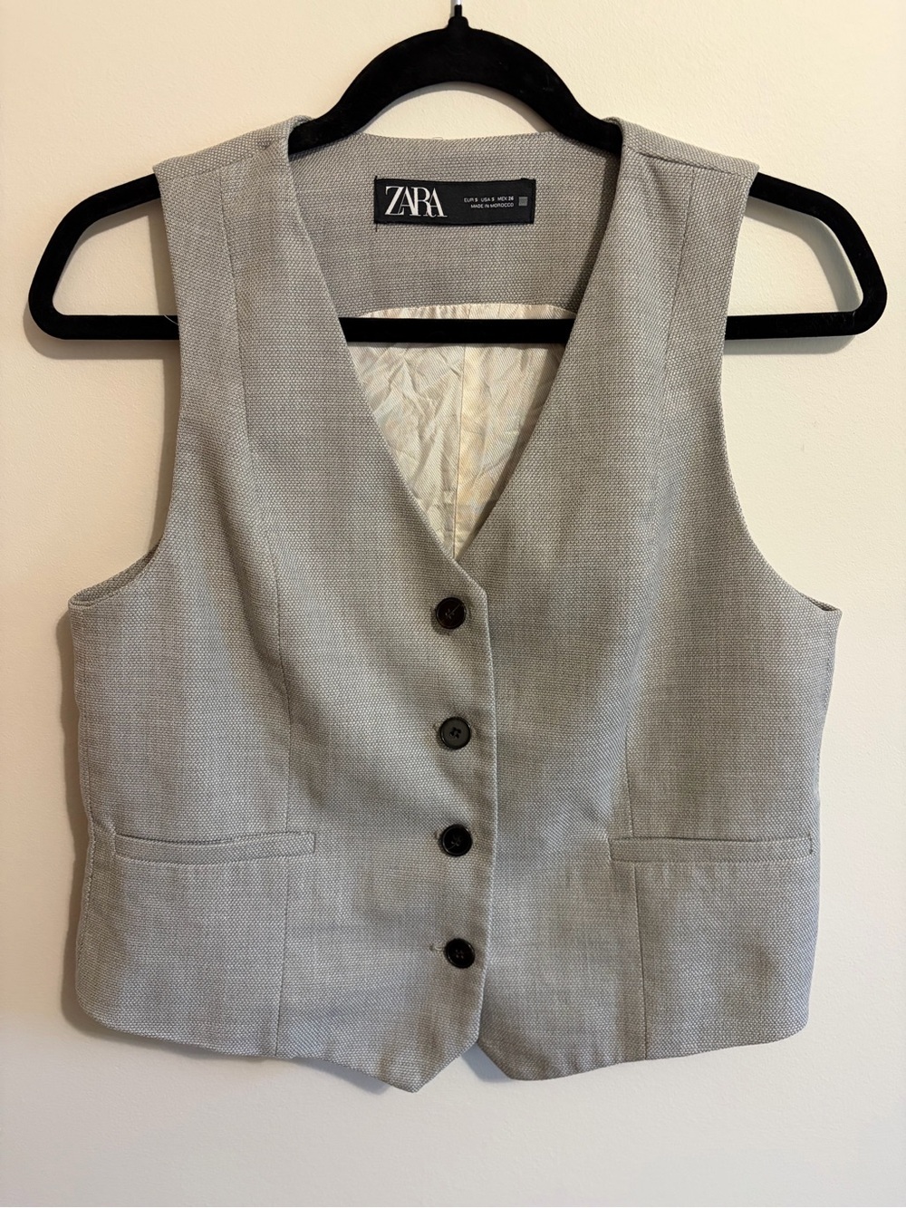 ZARA- size small light grey textured suit vest